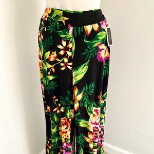 Floral printed stretch pants